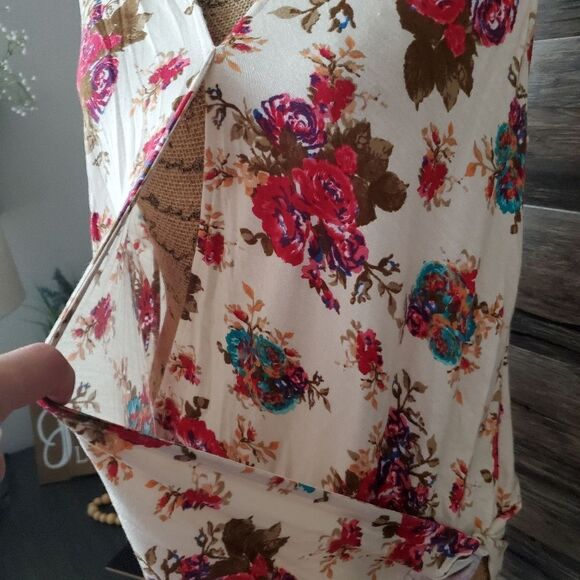 Olivia Moon Floral Blouse Bright Flowey Top, Women's Size Small - Picture 3 of 9